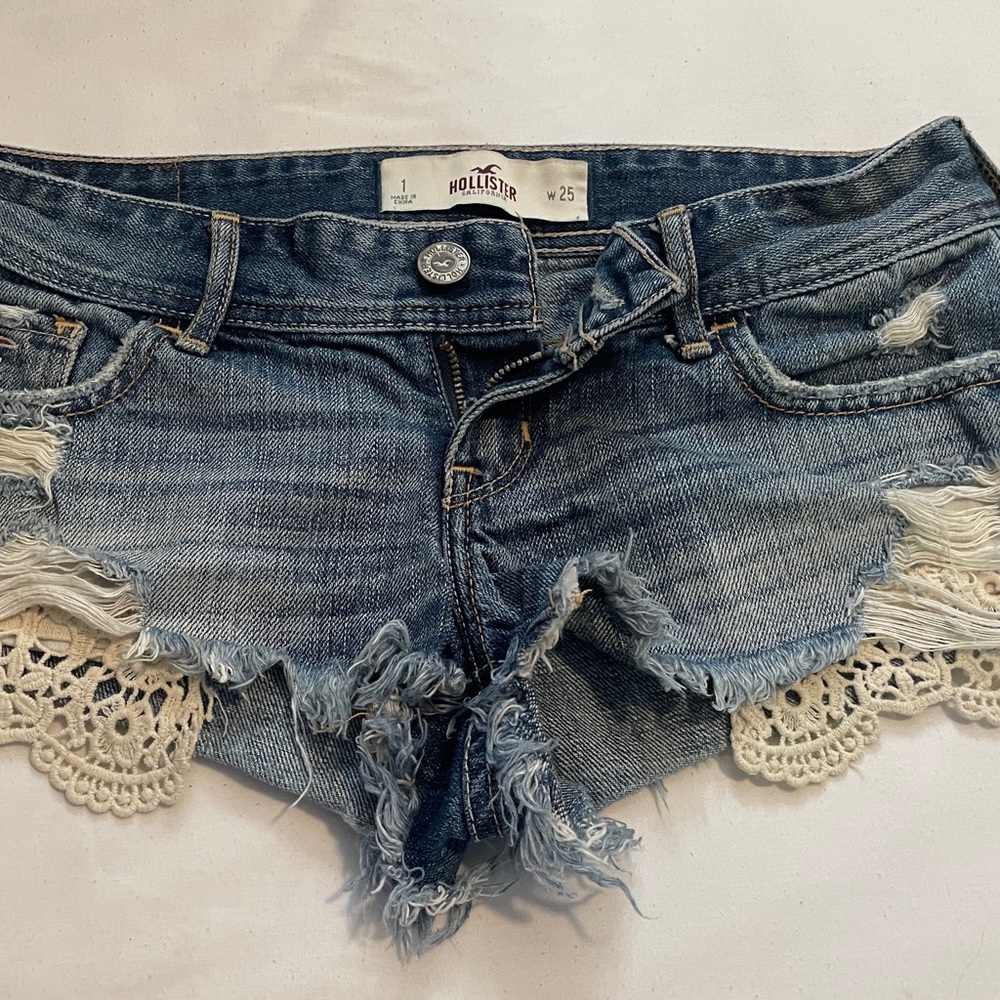 COPY - Hollister boho short shorts with lace trim